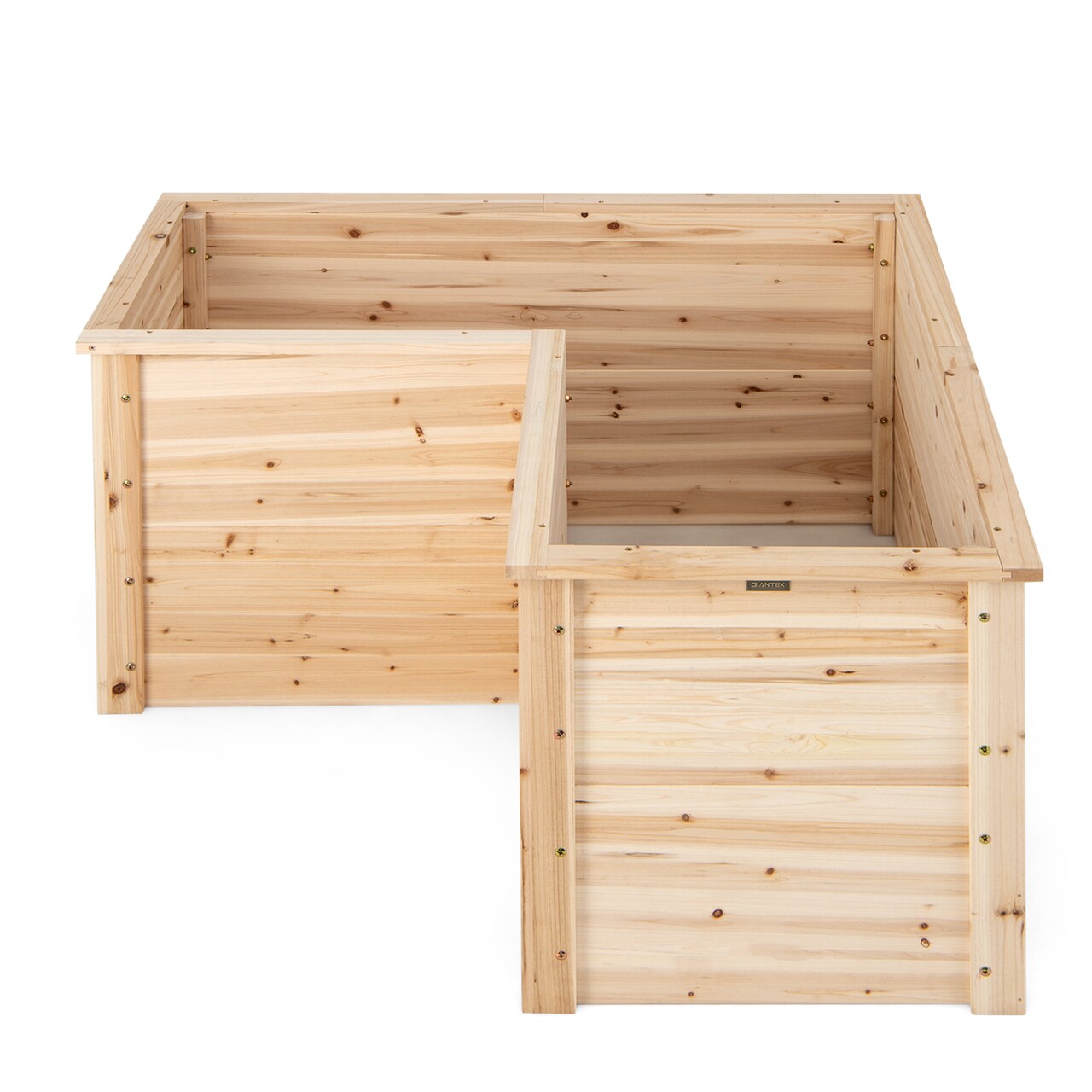 Wooden L-Shape Raised Garden Bed 24 Inch DepthWood L shape garden bed